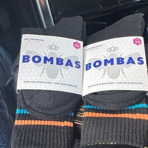 Bombas black and Striped Casual Socks